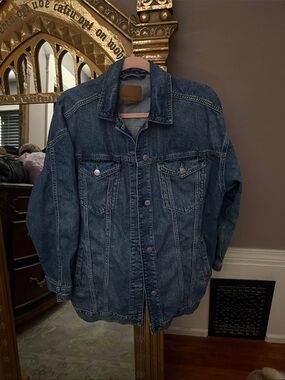 American Eagle Outfitters Dark Blue Denim Jacket trucker oversized xs